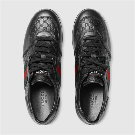 gucci sl73 embossed leather shoes|gg embossed leather sneakers.